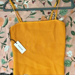 Babaton Sculpt Knit Cami Tank in Rich Yellow